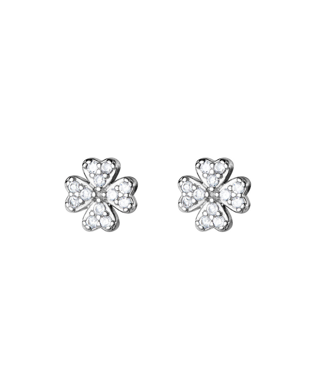 Pavé Clover Stud Earrings