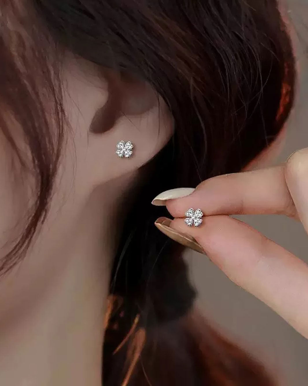 Pavé Clover Stud Earrings
