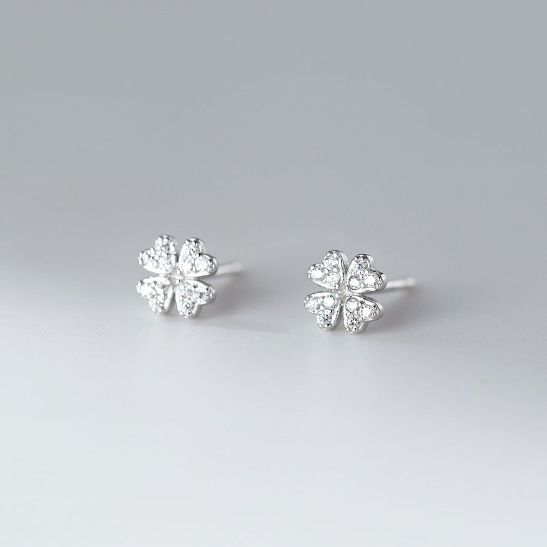 Pavé Clover Stud Earrings