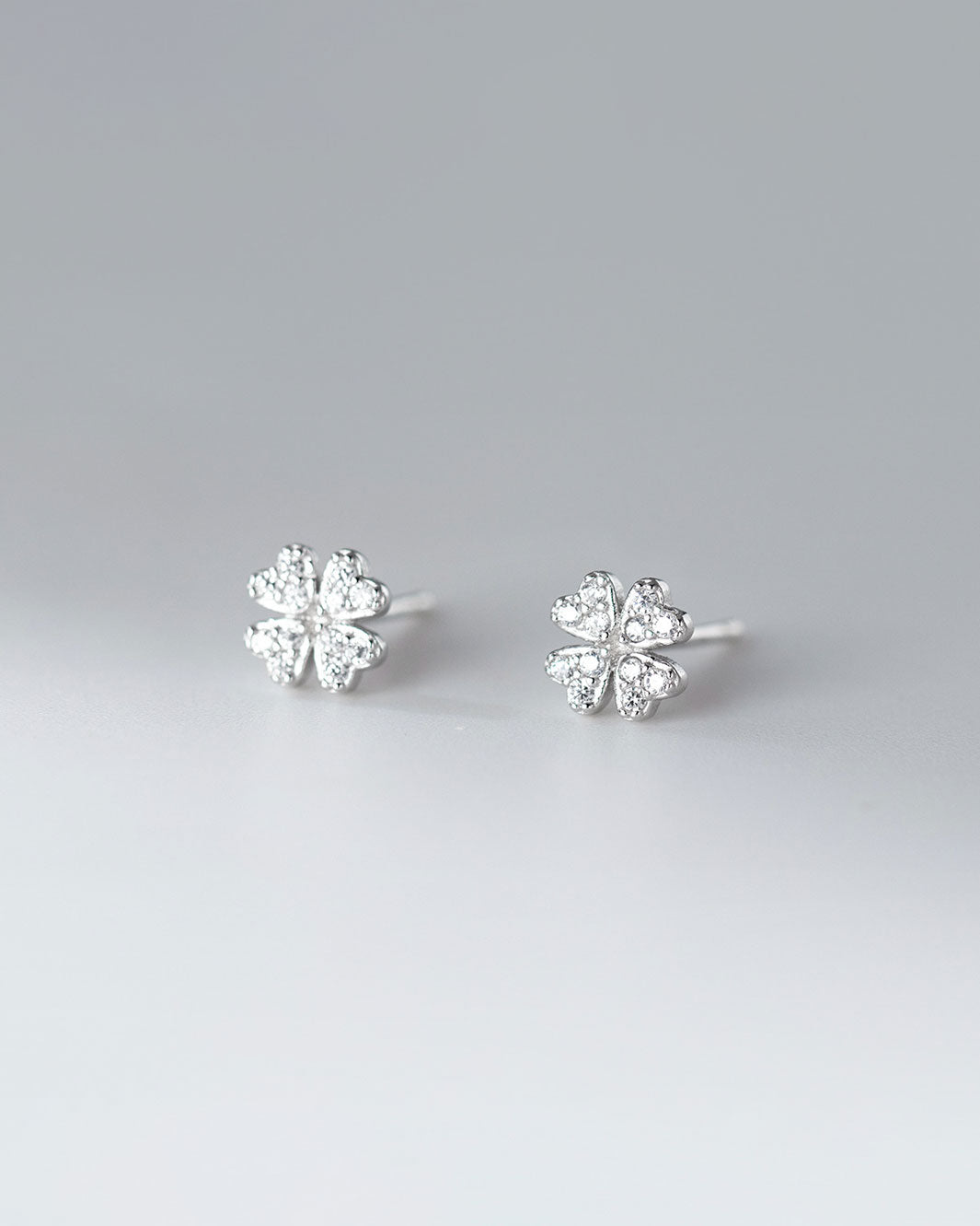 Pavé Clover Stud Earrings