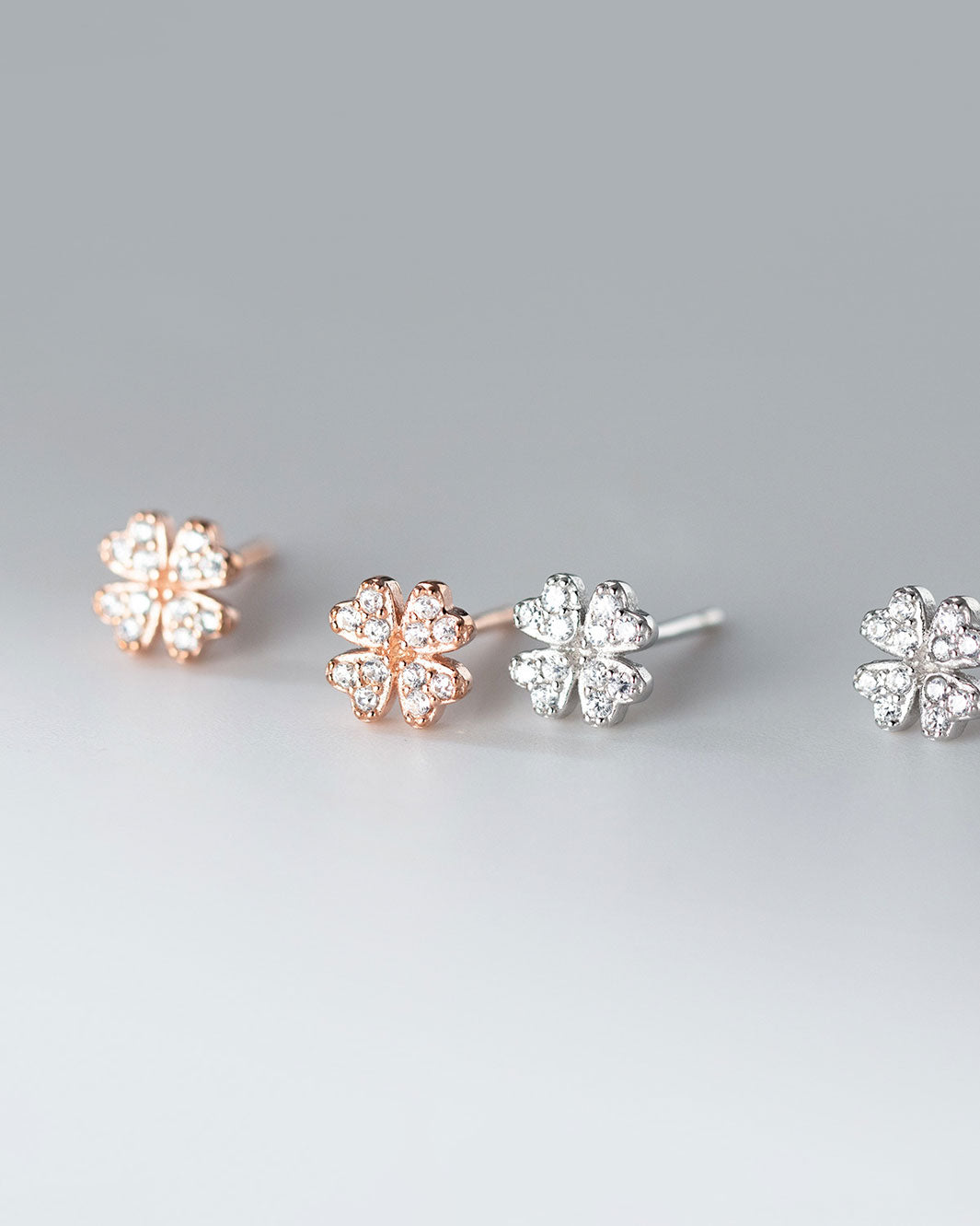Pavé Clover Stud Earrings