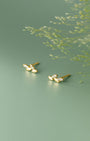 Olive Sprig Stud Earrings