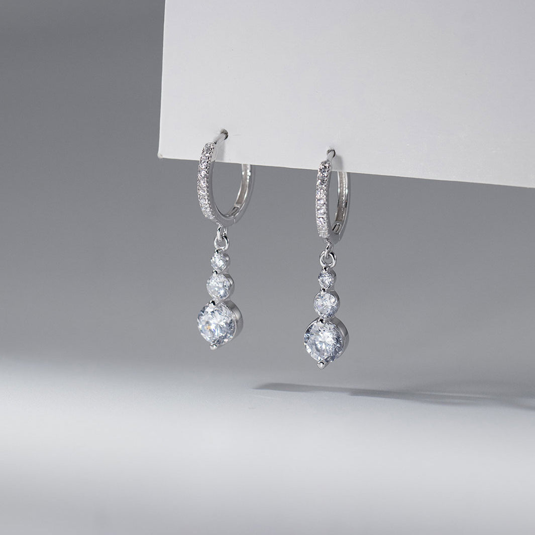 Olivia Trio Drop Hoop Earrings