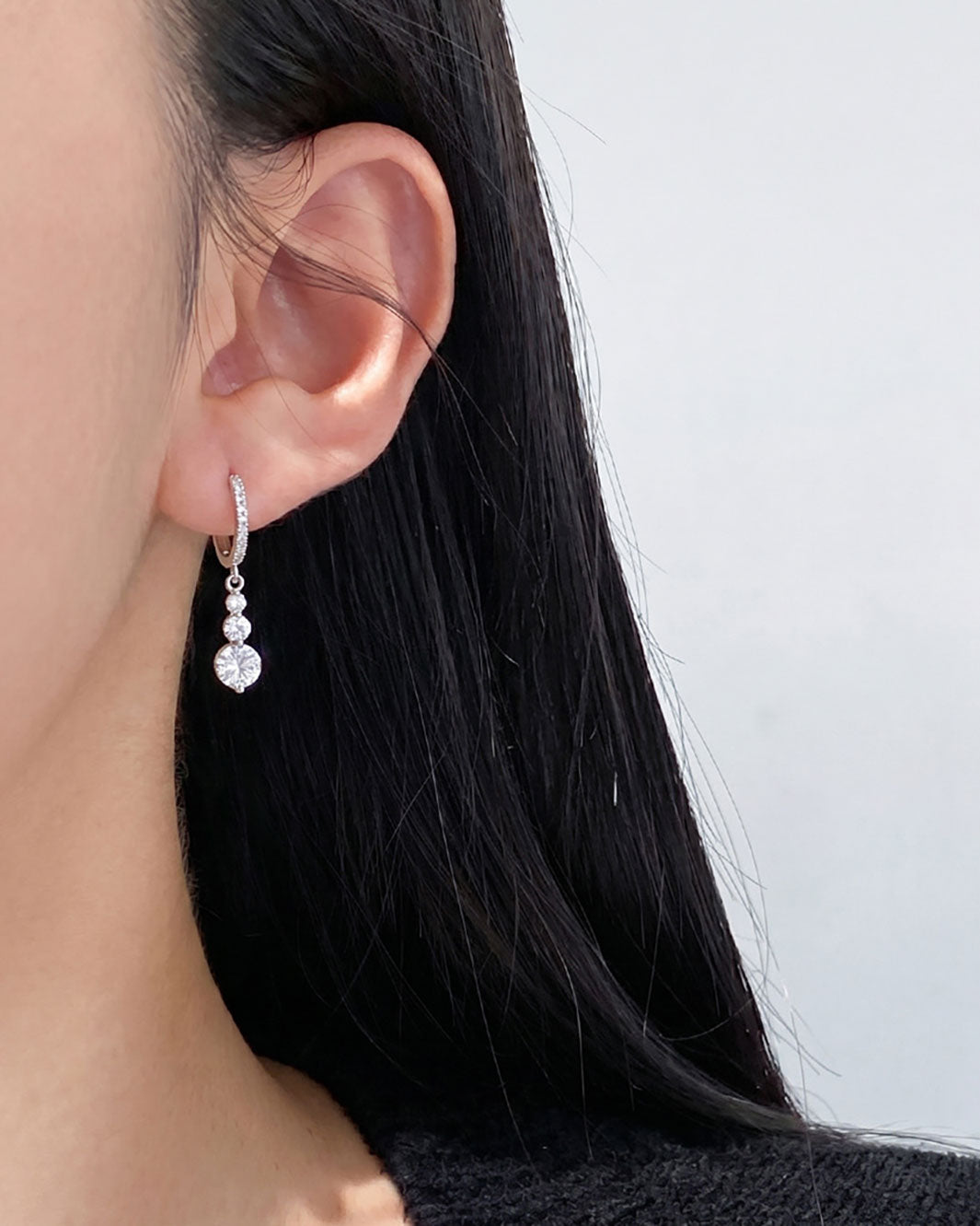 Olivia Trio Drop Hoop Earrings