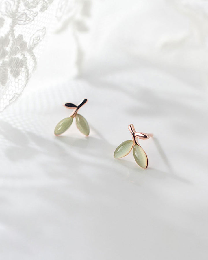 Olive Branch Stud Earrings