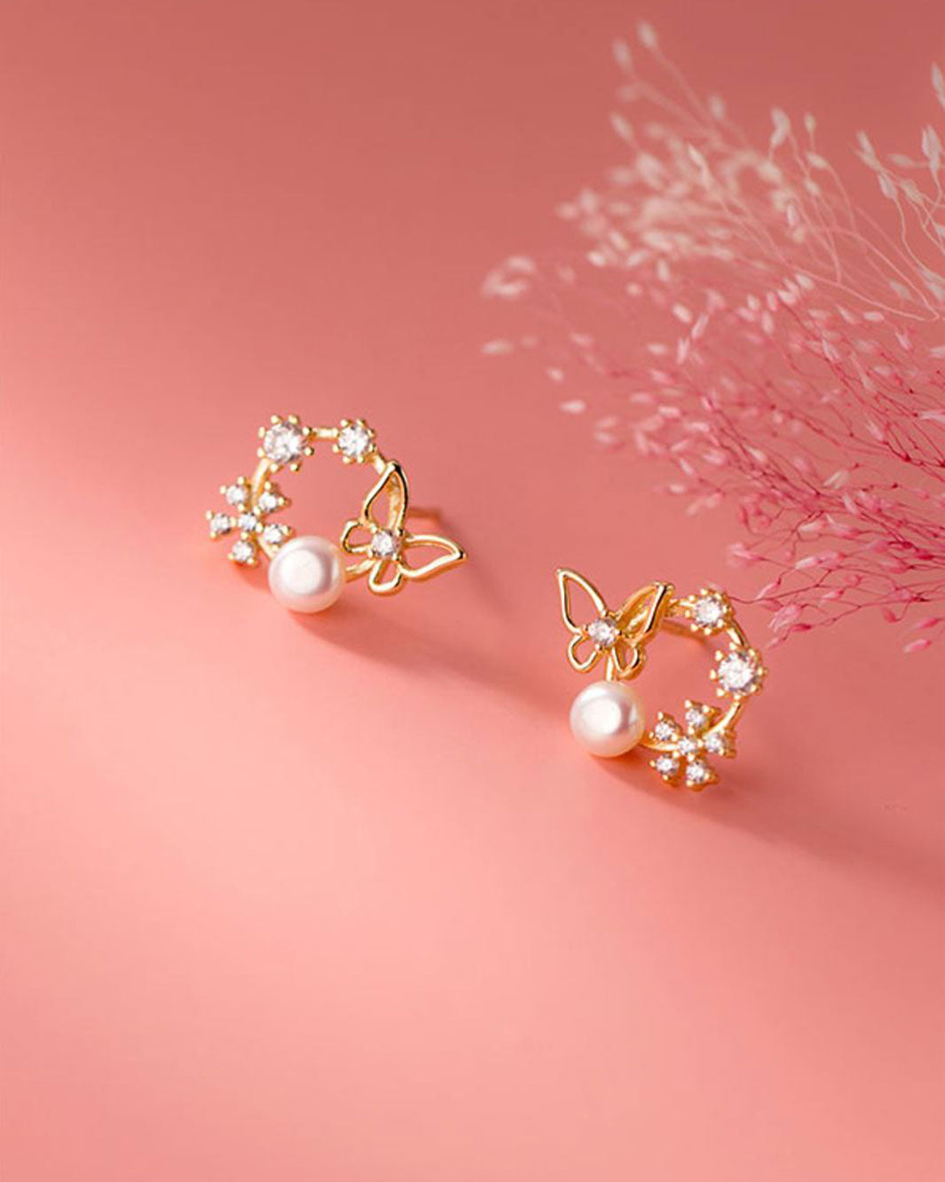 Magnolia Floral Stud Earrings