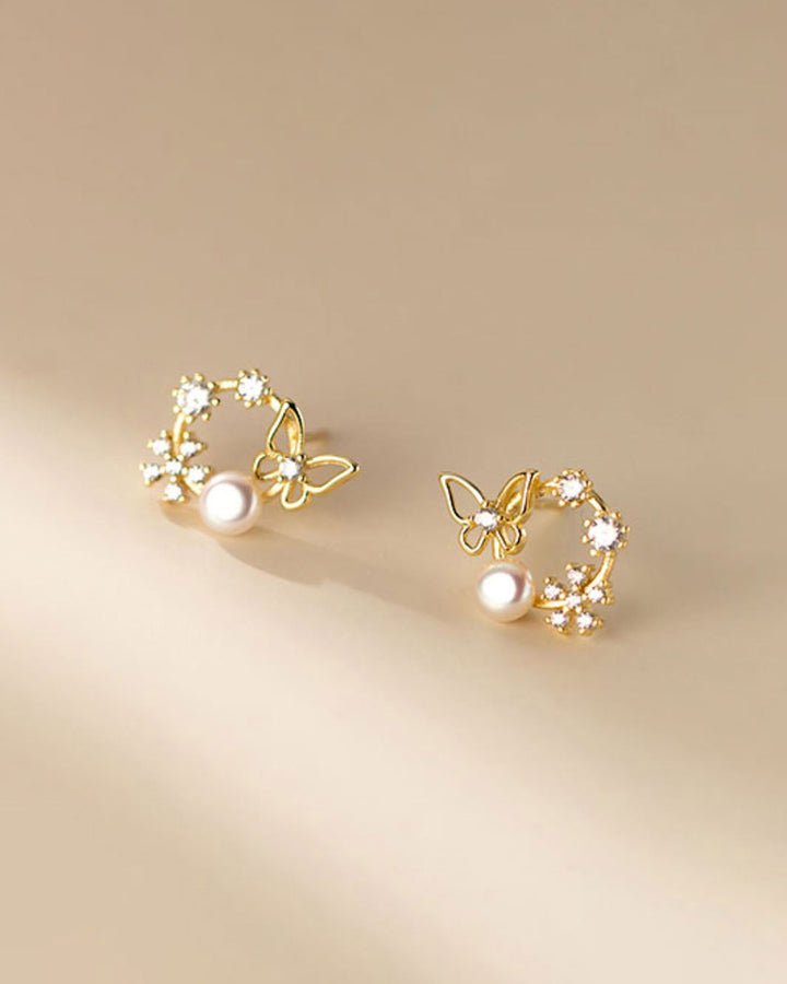 Magnolia Floral Stud Earrings