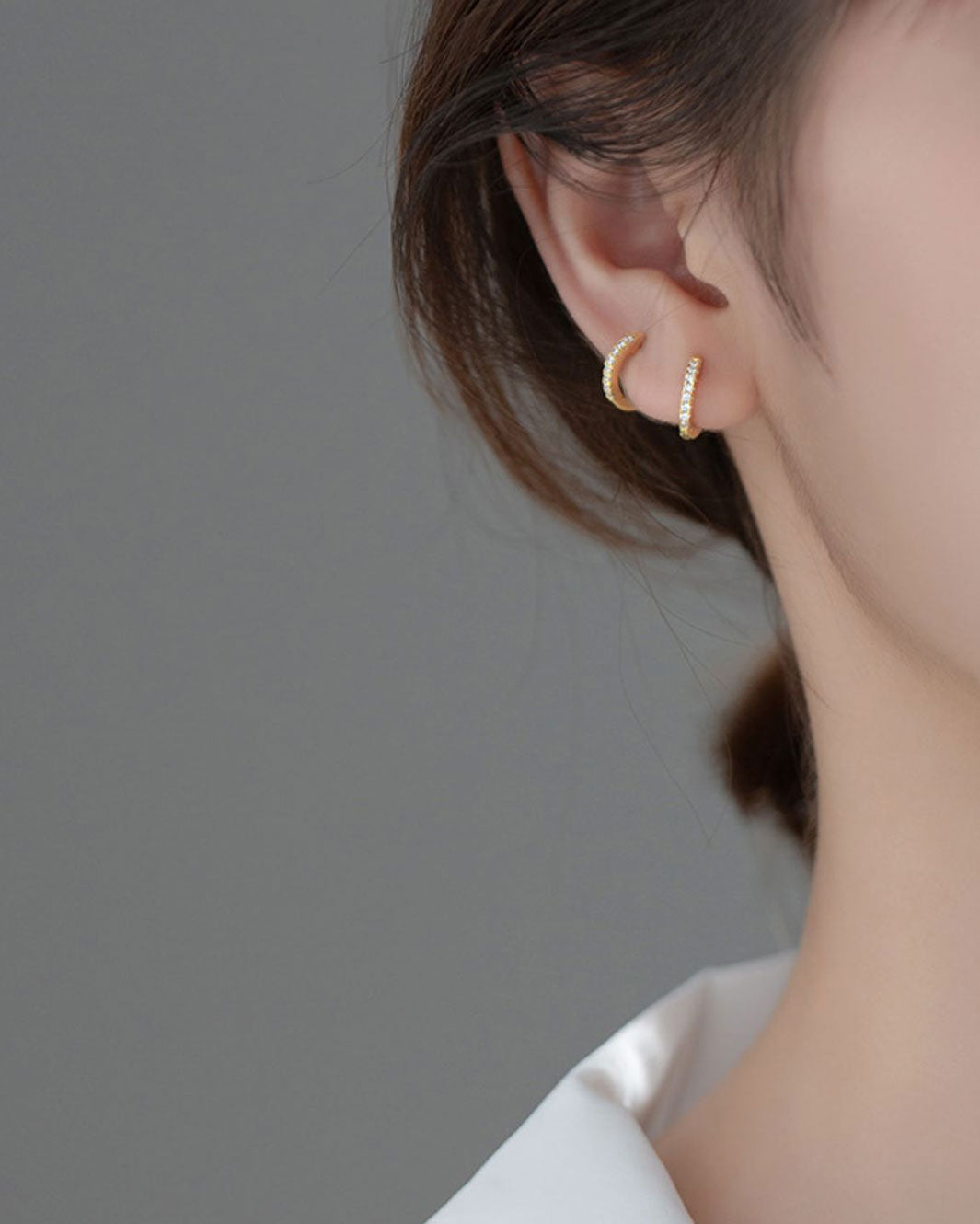 Remi Round Huggie Hoop Earrings