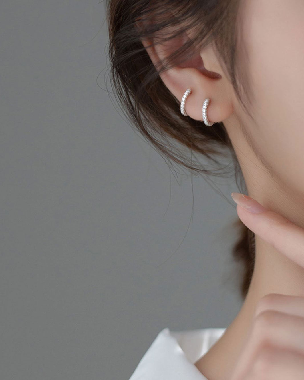 Remi Round Huggie Hoop Earrings