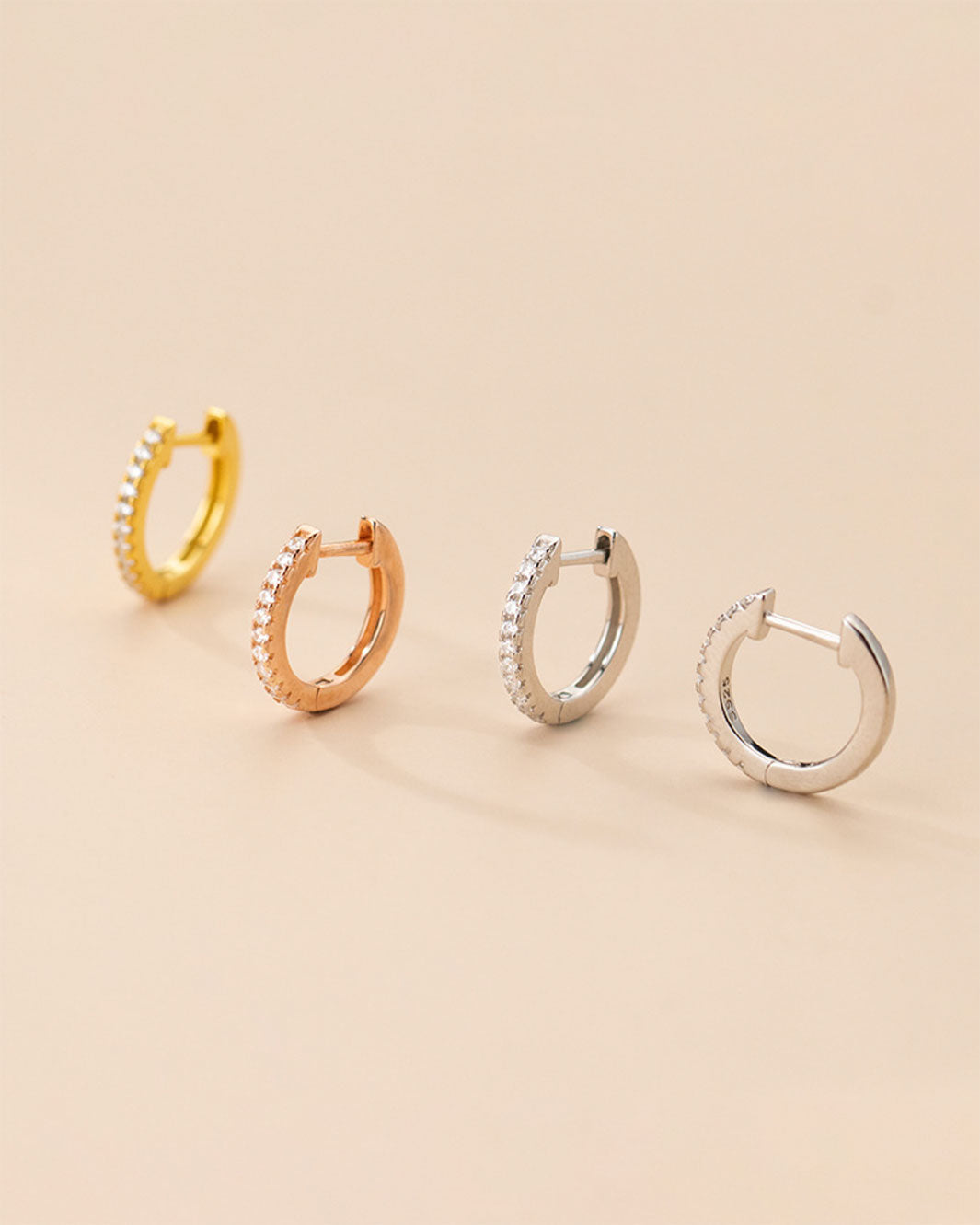 Remi Round Huggie Hoop Earrings