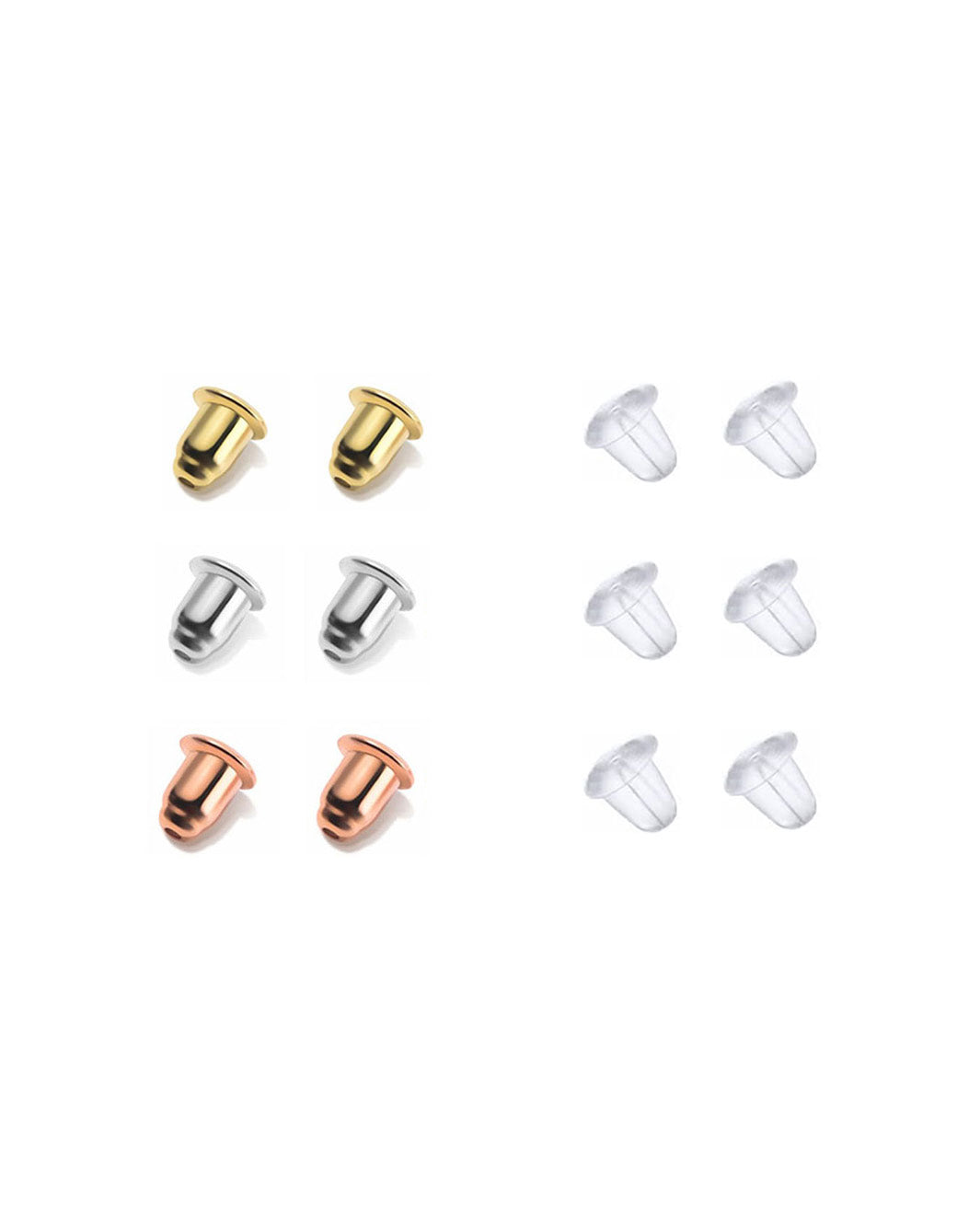 Disc & Silicon Mixed Earring Backs 12-Pack