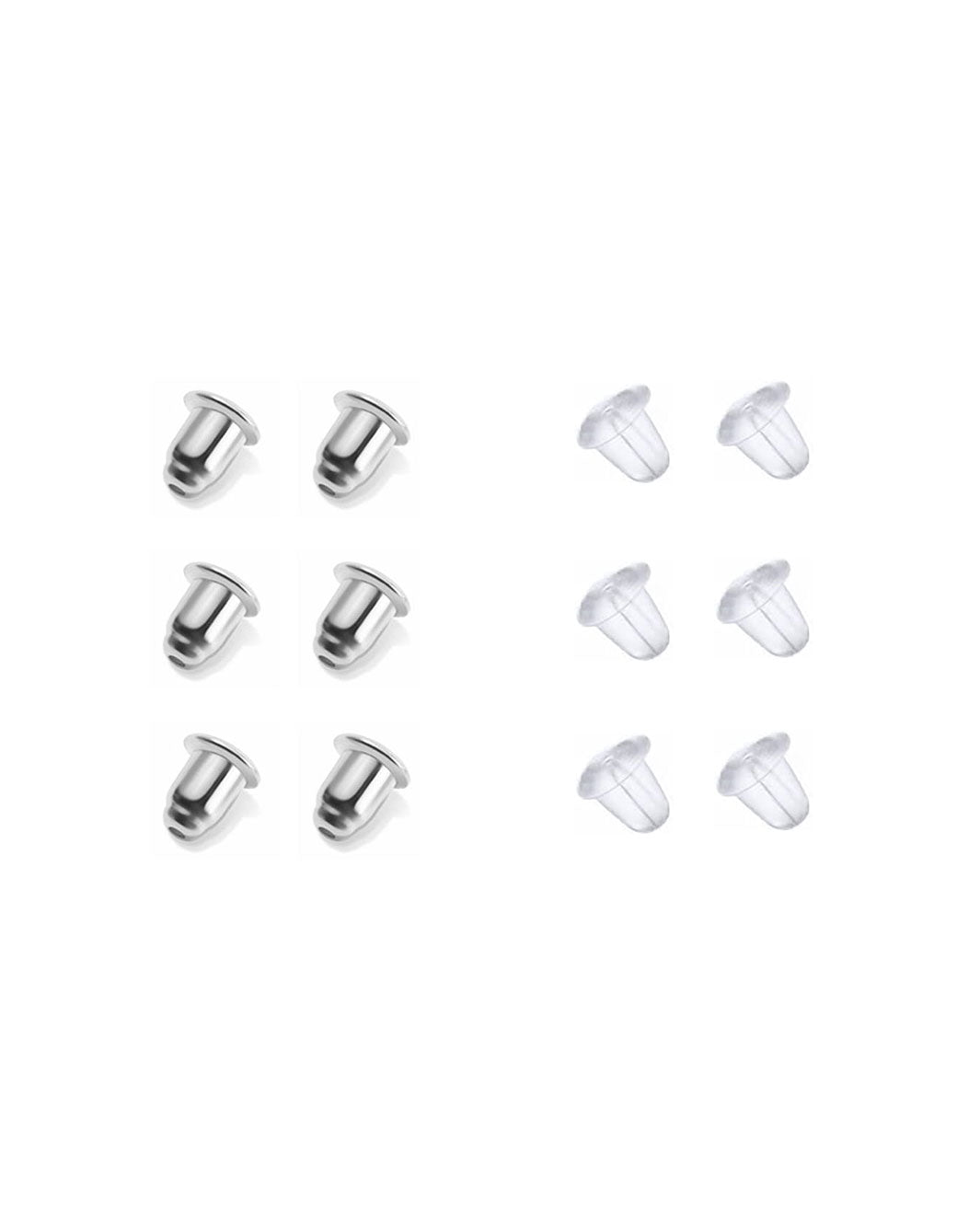 Disc & Silicon Mixed Earring Backs 12-Pack