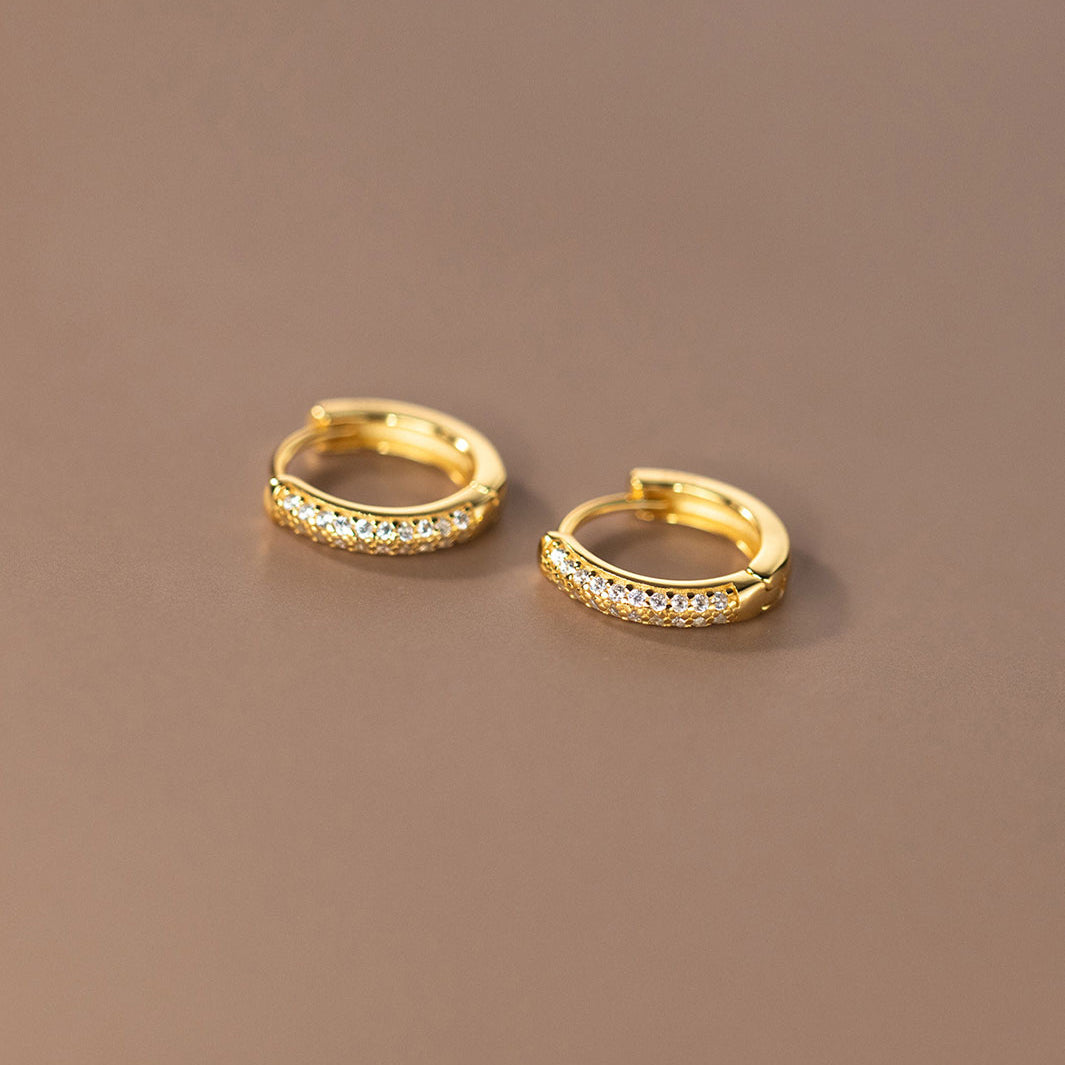 Classic Diamante Pave Hoop Earrings