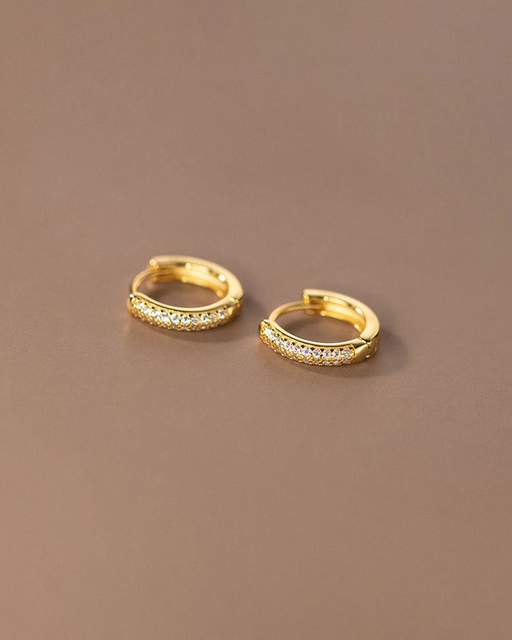 Classic Diamante Pave Hoop Earrings