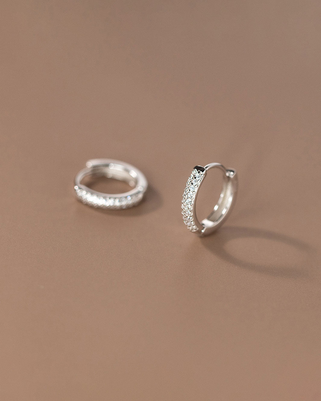 Classic Diamante Pave Hoop Earrings