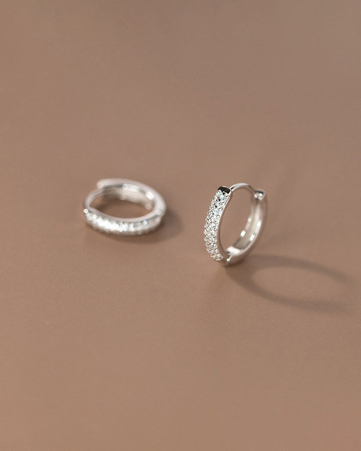 Classic Diamante Pave Hoop Earrings