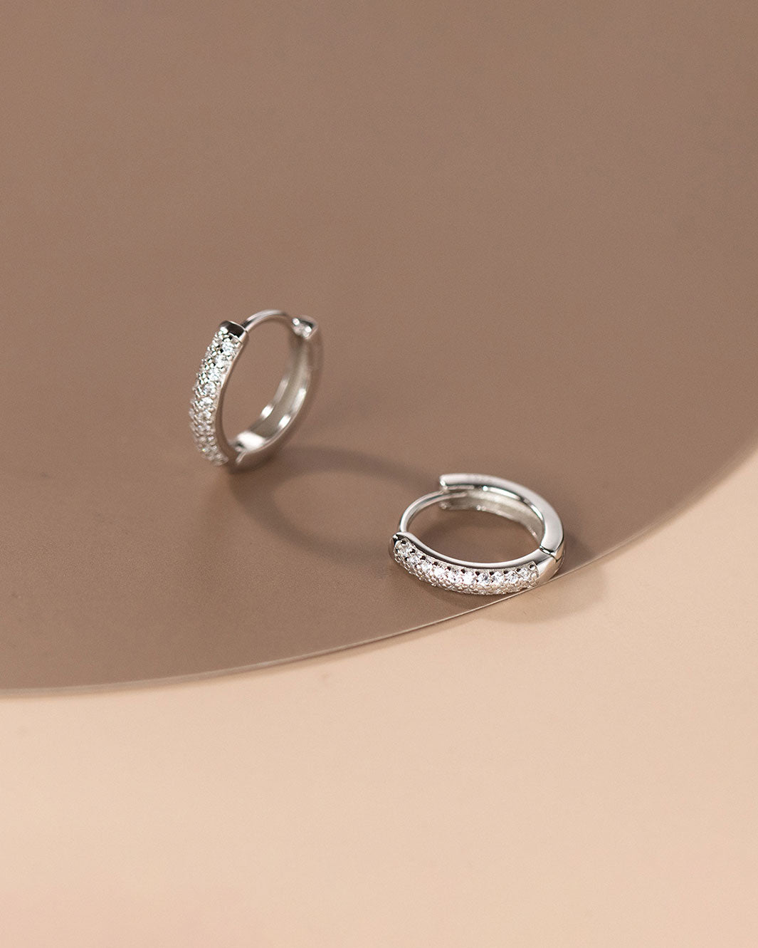 Classic Diamante Pave Hoop Earrings