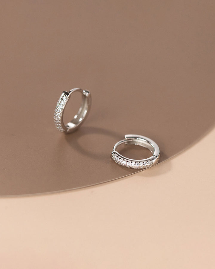 Classic Diamante Pave Hoop Earrings