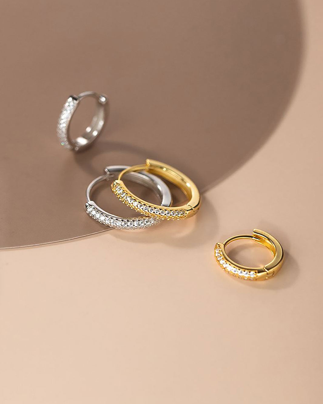 Classic Diamante Pave Hoop Earrings