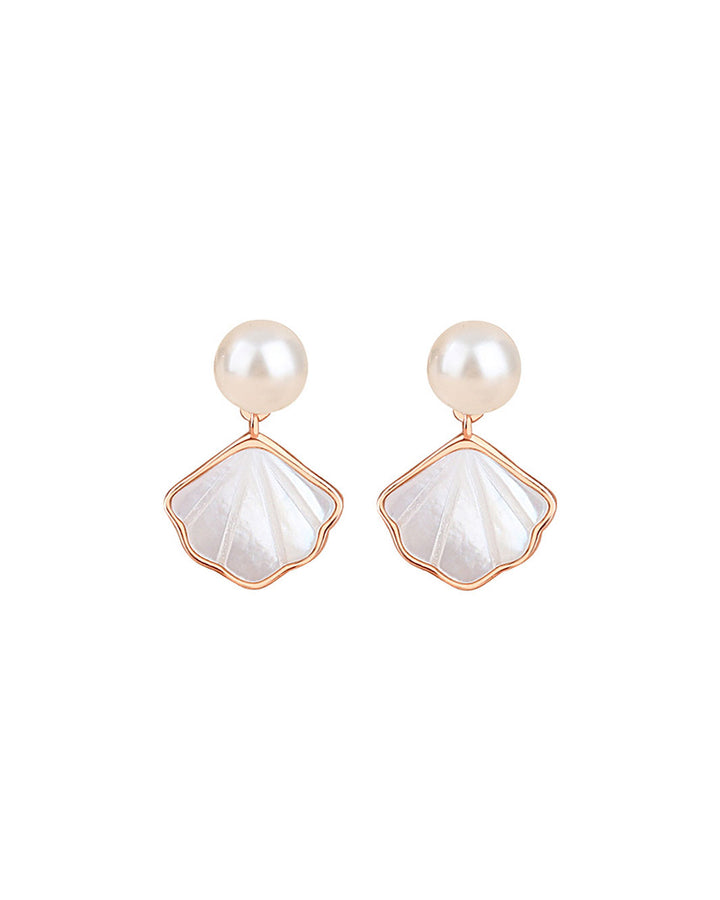 Mother of Pearl Seashell Drop Earrings