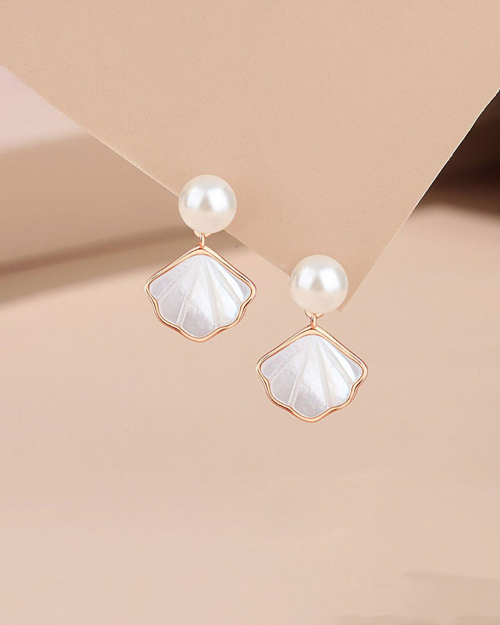 Mother of Pearl Seashell Drop Earrings