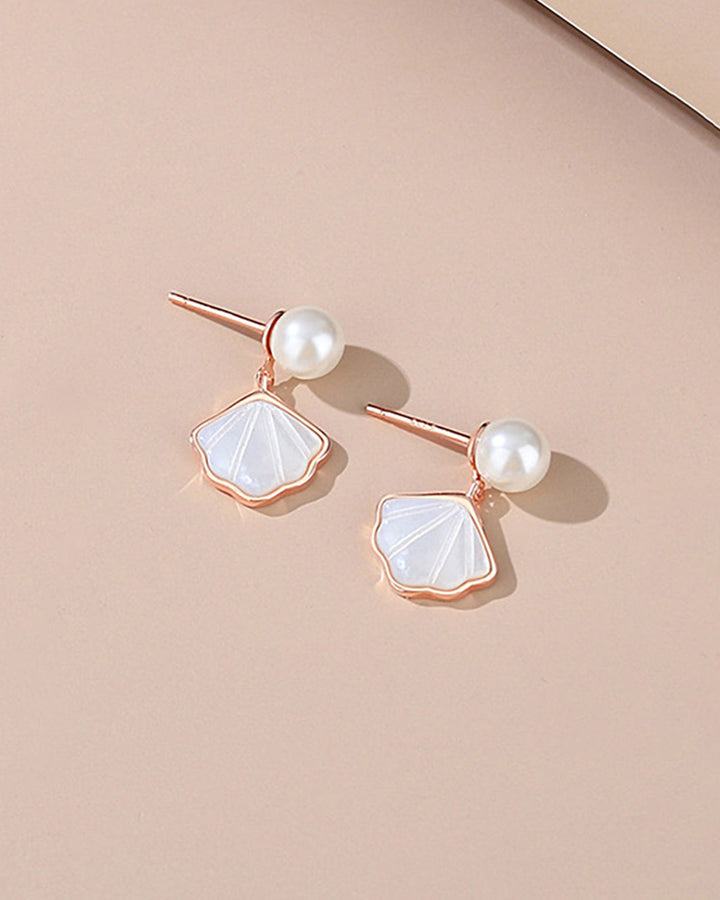 Mother of Pearl Seashell Drop Earrings