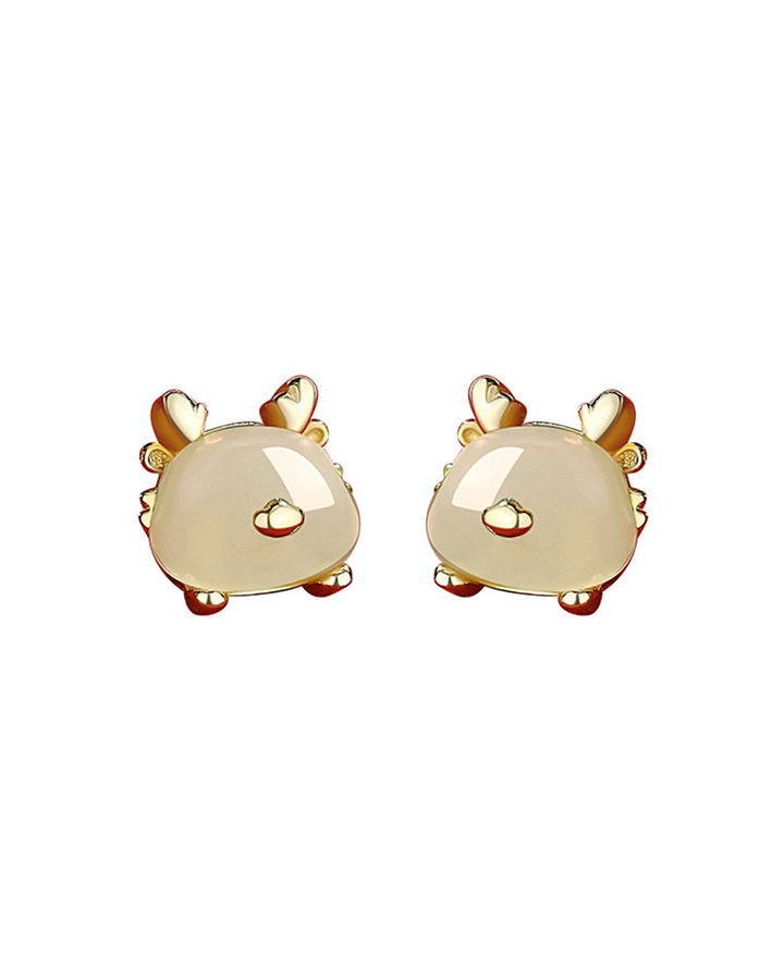Auspicious Cute Dragon Stud Earrings