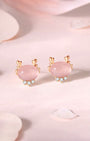 Rose Quartz Love Dragon Stud Earrings