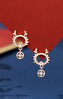 Fortune Dragon Copper Coin Drop Earrings