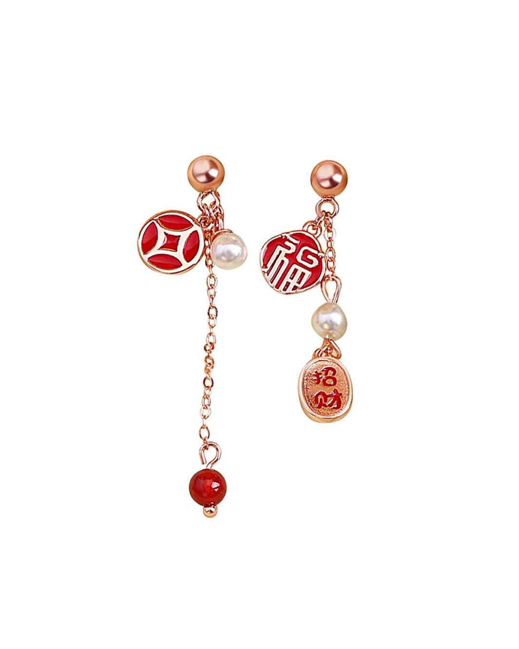 Lucky Talisman Coin Dangle Earrings