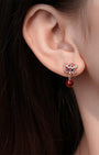 Festive Lionfire Red Orb Earrings