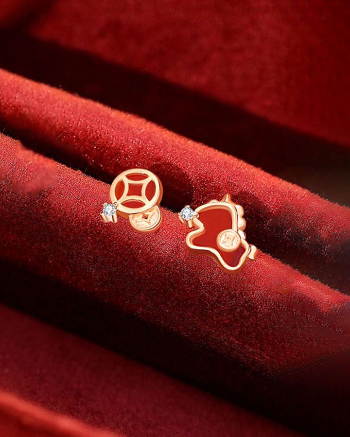 Fortune Horse Mismatch Stud Earrings