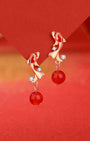 Golden Koi Ruby Drop Earrings
