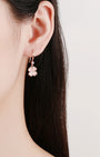 Flamingo Pink Clover Drop Earrings