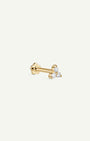 14K Solid Gold Trinity Diamond Flatback Earring
