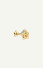 14K Solid Gold Rose Bloom Flatback Earring