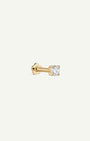 14K Solid Gold Classic Diamond Flatback Earring
