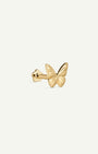 14K Solid Gold Butterfly Charm Flatback Earring