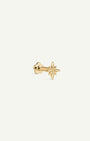 14K Solid Gold Dainty Starburst Flatback Earring