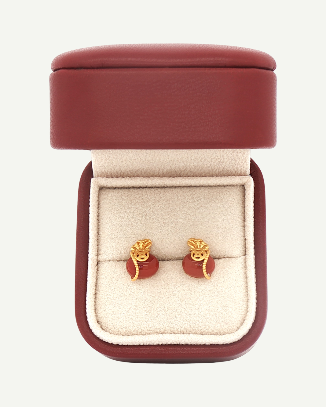 Wine Leather Earrings Gift Box