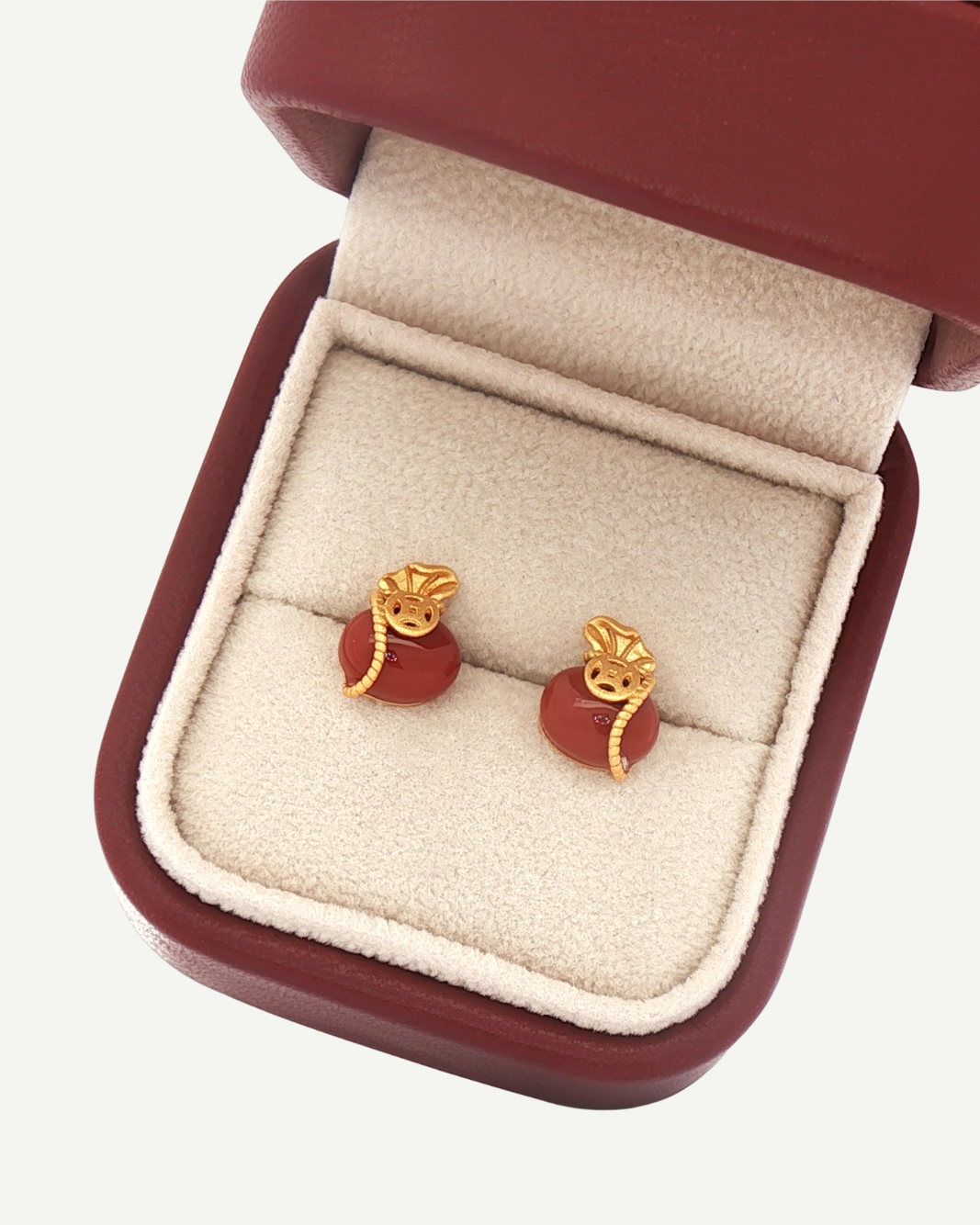 Wine Leather Earrings Gift Box