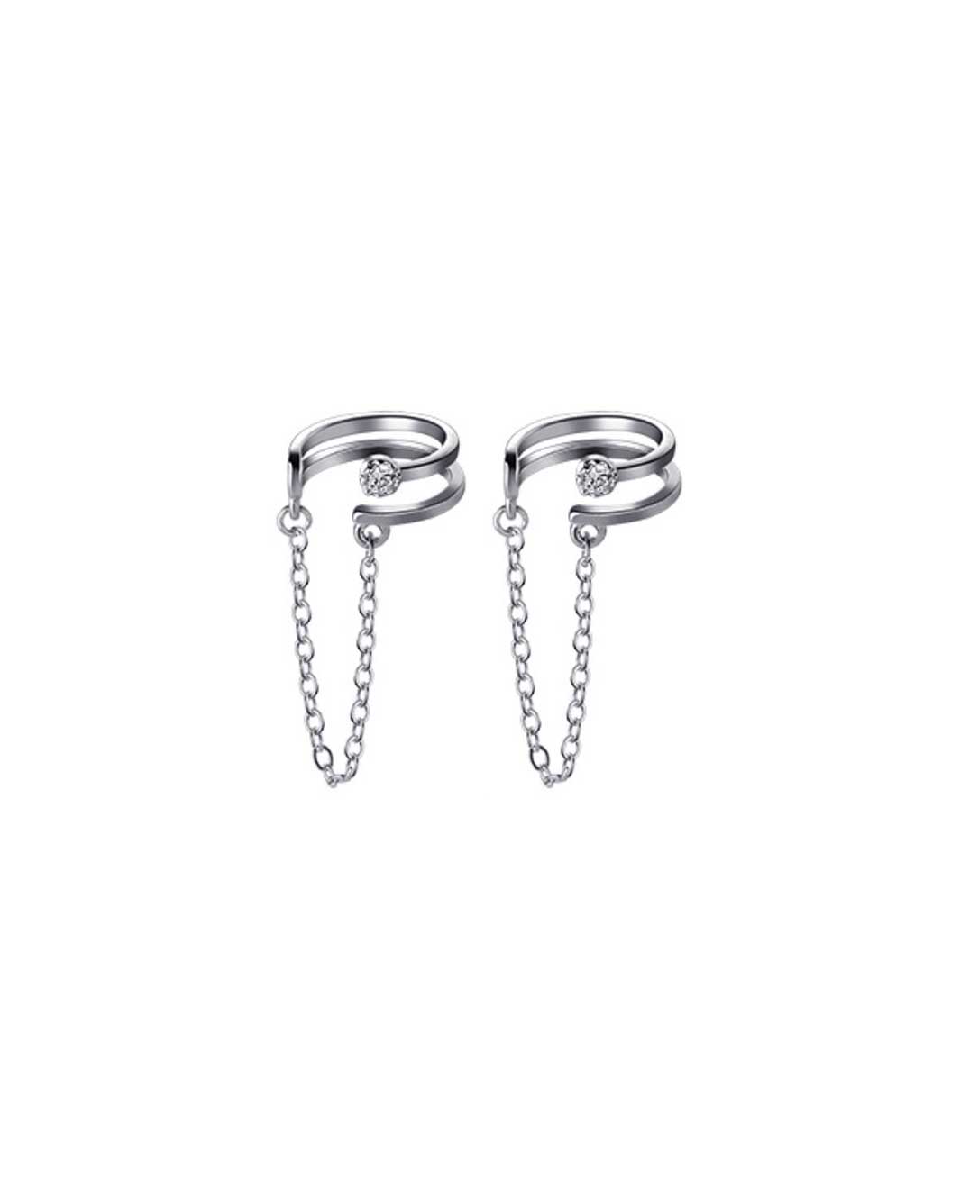 Layer Ear Cuffs with Dangling Chain