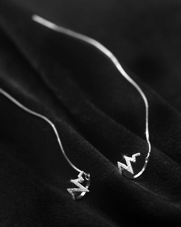 Diamante Heartbeat Ear Cuffs and Threader Earrings