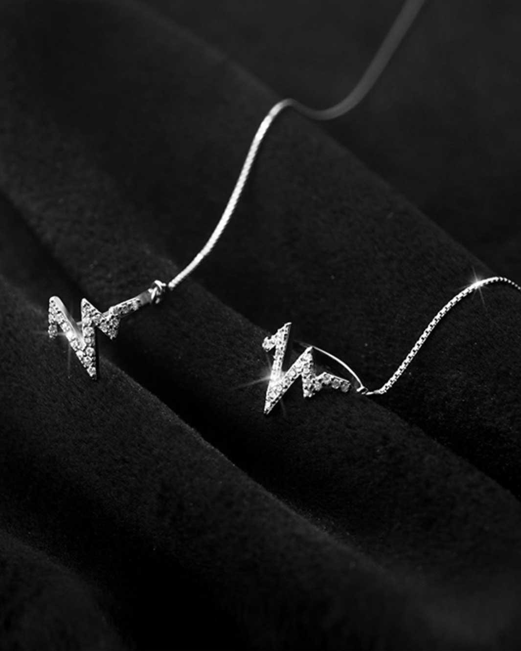 Diamante Heartbeat Ear Cuffs and Threader Earrings