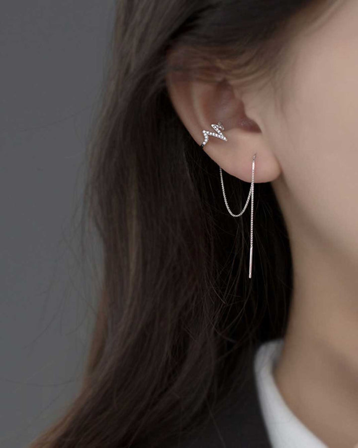 Diamante Heartbeat Ear Cuffs and Threader Earrings