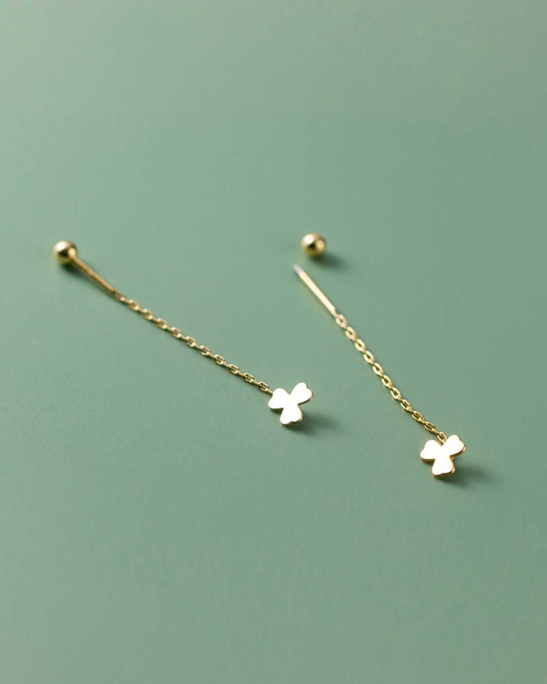 Clover Charm Threader Earrings