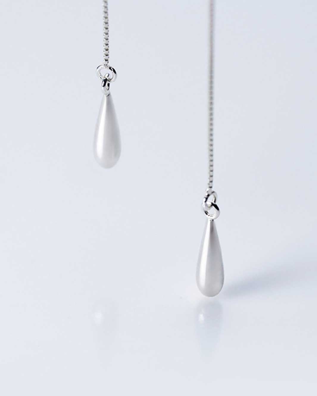 Droplet Charm Threader Earrings