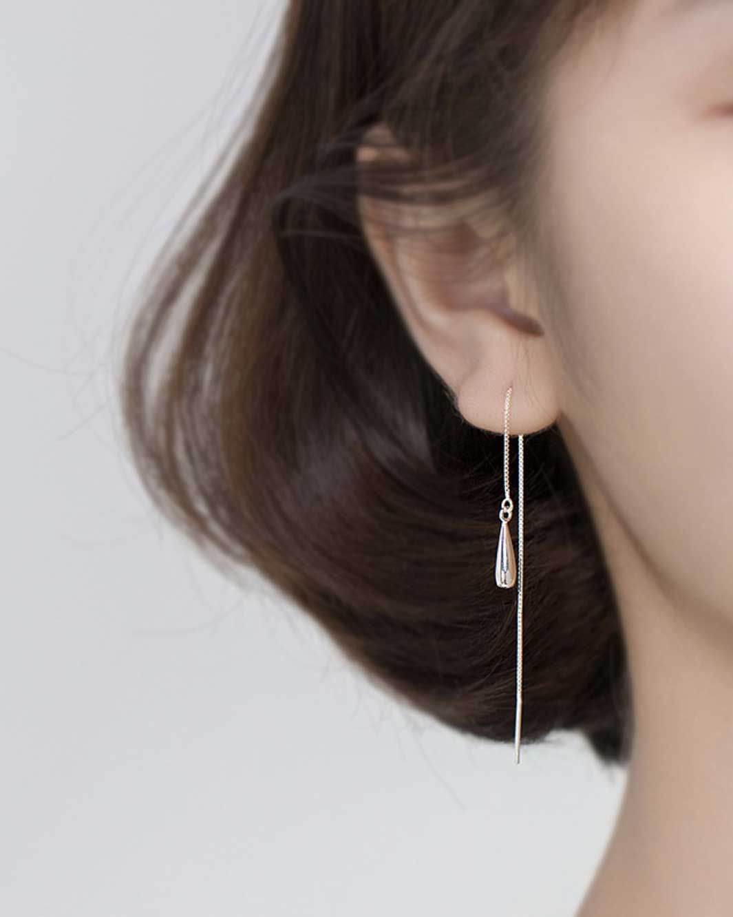 Droplet Charm Threader Earrings