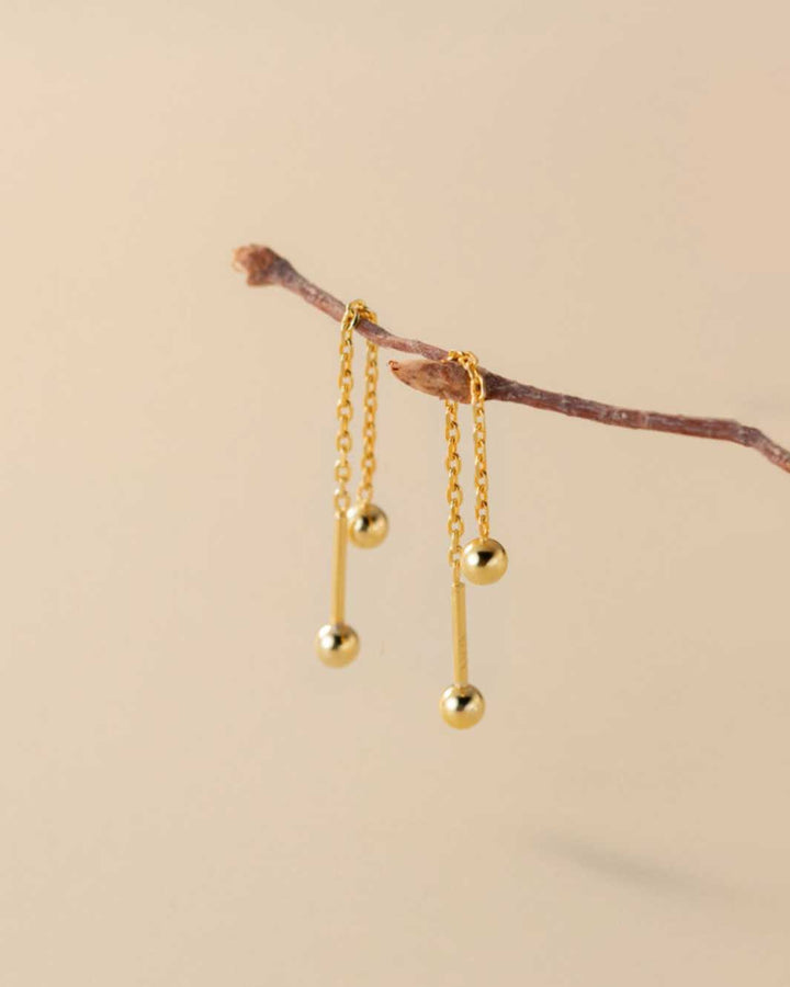 Round Ball Charm Threader Earrings