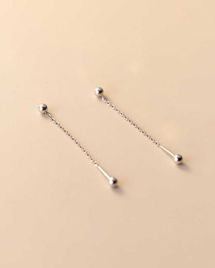Round Ball Charm Threader Earrings